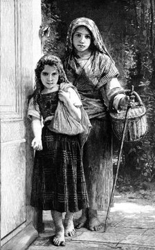 "The Little Tramps" - by M. Bouguereau, in the Paris Salon, 1890. Creator: Unknown.