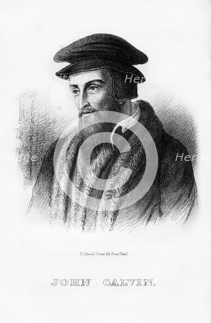John Calvin, French Christian theologian, (1854). Artist: Unknown