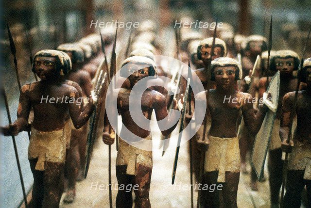 Model soldiers from the tomb of an 18th dynasty pharoah, Ancient Egyptian, 16th-13th century BC. Artist: Unknown