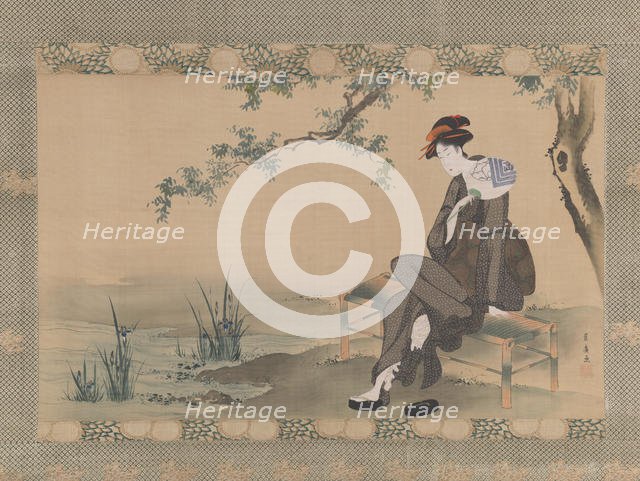 Woman Cooling Herself, ca. 1800. Creator: Utagawa Toyohiro.