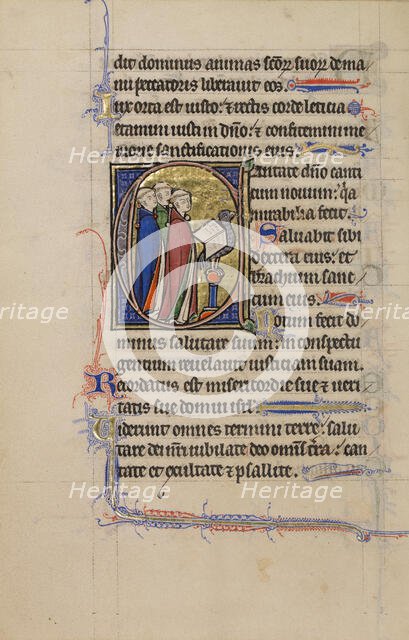 Initial C: Clerics Singing; Wenceslaus Psalter, about 1250-1260. Creator: Unknown.