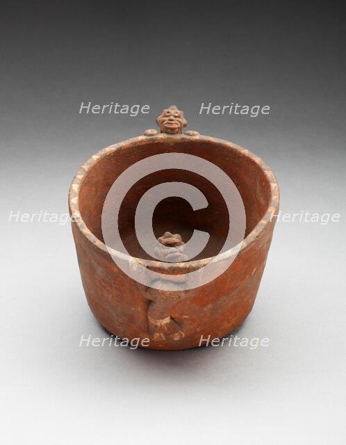 Straight-Sided Bowl with Modeled Figures in Interior and Climbing Sides, A.D. 1470/1600. Creator: Unknown.