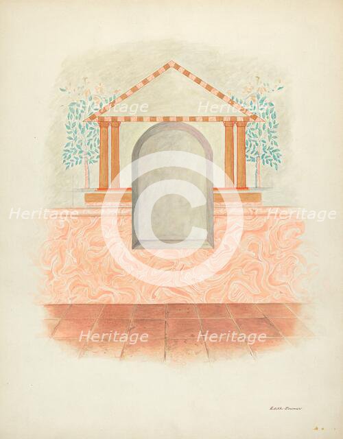 Wall Painting: Restoration Drawing, 1940. Creator: Edith Towner.