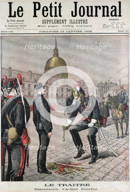 Disgracing of Albert Dreyfus, 1895. Artist: Unknown