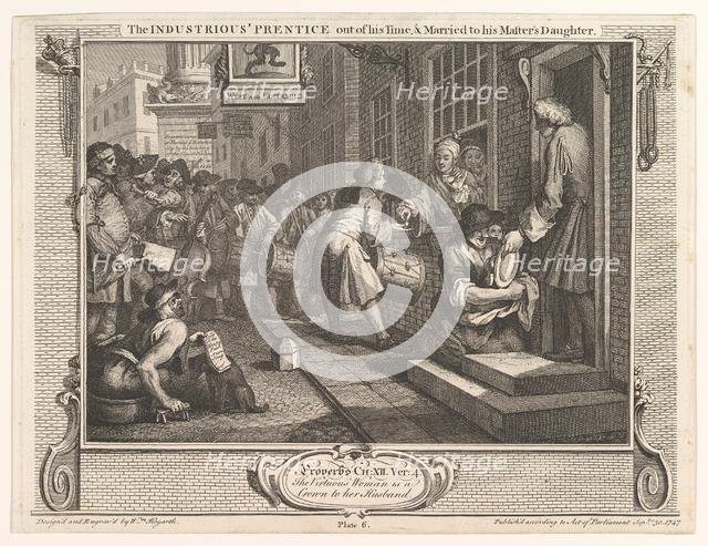 The Industrious 'Prentice Out of his Time and Married to his Master's Daught..., September 30, 1747. Creator: William Hogarth.