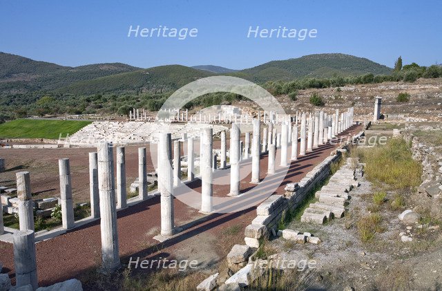 Stoas of the gymnasium at Messene, Greece. Artist: Samuel Magal