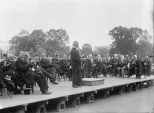 Bible Society Open Air Meeting, East Front of The Capitol - Vice President Marshall Speaking, 1917. Creator: Harris & Ewing.