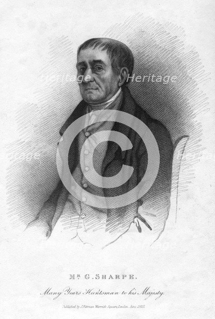 G Sharpe, royal huntsman, 1827. Artist: Unknown