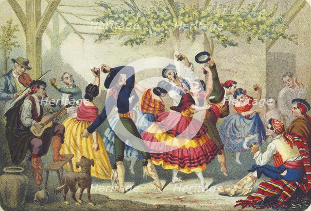 Spanish dancers, mid 19th century. Artist: Anon