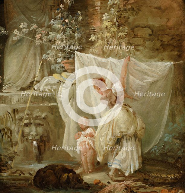 Laundress And Child, 1761. Creator: Hubert Robert.