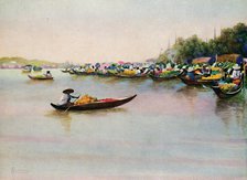 'The River Market, Bangkok', 1913. Artist: Edwin Norbury.