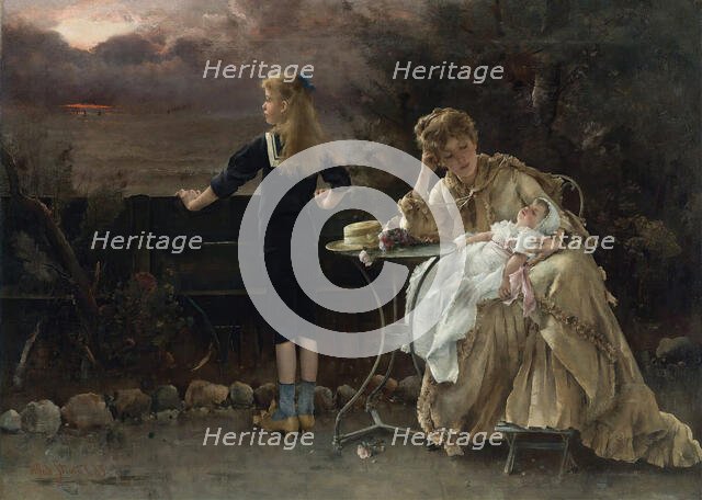 Mother and her children, 1883. Creator: Stevens, Alfred (1823-1906).