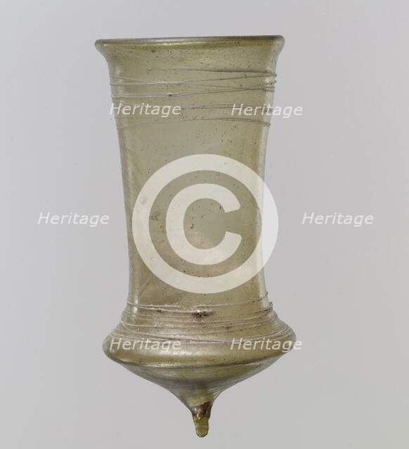Glass Beaker with White Trails, Frankish, late 6th-early 7th century. Creator: Unknown.