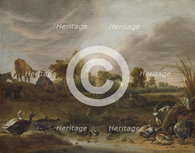 Landscape with animals, 1652. Creator: Cornelis Saftleven.