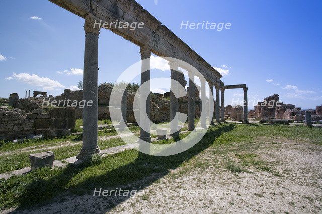 The Palaestra of the Petronii, Thuburbo Majus, Tunisia. Artist: Samuel Magal