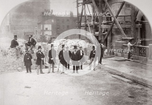 Group portrait of the Holborn Valley Improvements Committee on Holborn Viaduct' London, 1869. Creator: Henry Dixon.