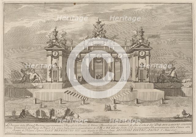 The School of Athens Arcades, for the "Chinea" Festival, 1757. Creator: Giuseppe Pozzi.