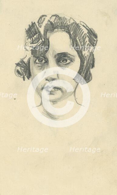 Study of a female head, 1918-1922. Creator: Konstantin Bauer.