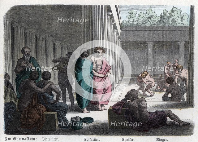 Ancient History. Greece. Platonists, Epicureans and Cynics: athletic competitions in the gym. Ger…