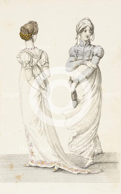 Fashion Plate (Cossack Spencer Parisian Full Dress), 1807. Creator: John Bell.