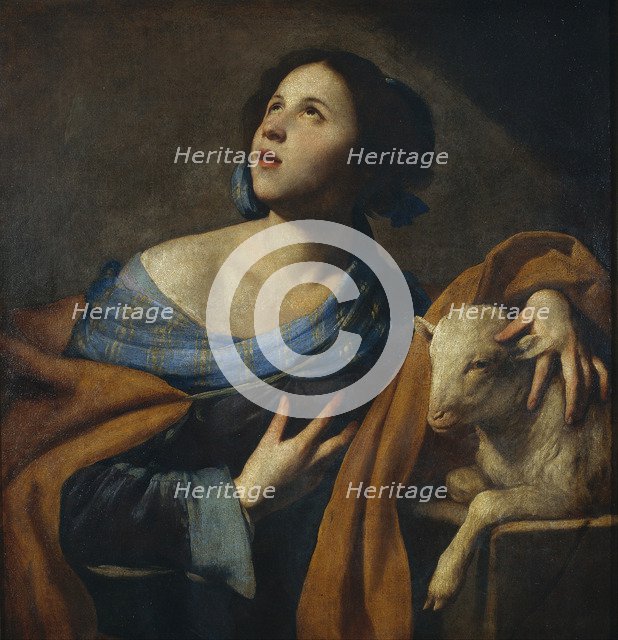 Saint Agnes. Artist: Stanzione, Massimo (ca. 1585-ca. 1658)