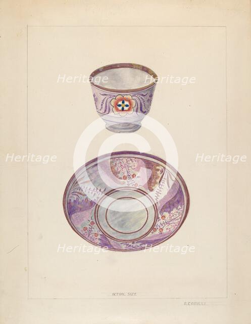 Cup and Saucer, c. 1936. Creator: Albert Camilli.