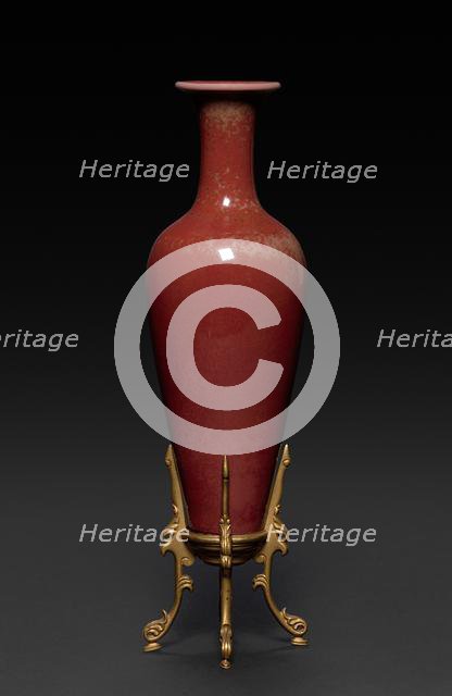 Bottle with Peach Bloom Glaze, 1662-1722. Creator: Unknown.