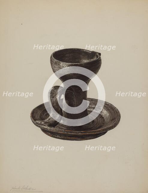 Grease Lamp, c. 1939. Creator: Yolande Delasser.