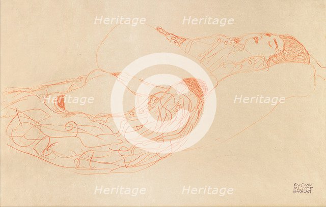 Reclining Semi-Nude (Masturbating), 1912-1913. Artist: Klimt, Gustav (1862-1918)