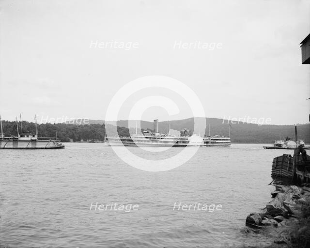 Steamer New York passing through Highlands, Hudson River, N.Y., between 1900 and 1908. Creator: Unknown.