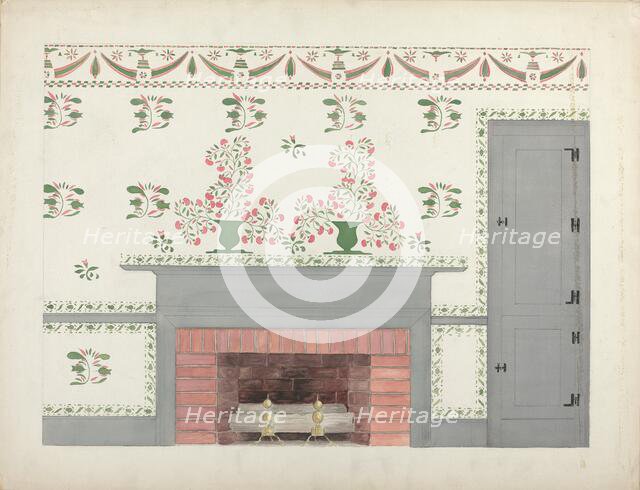 Stencilled Wall, c. 1936. Creator: Ray Holden.