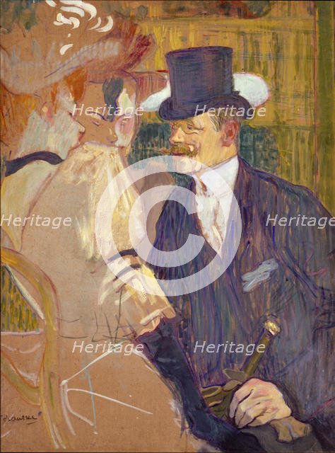 The Englishman (William Tom Warrener, 1861-1934) at the Moulin Rouge, 1892. Creator: Henri de Toulouse-Lautrec.