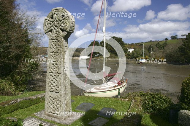 Celtic cross, St Just in Roseland, Cornwall. 