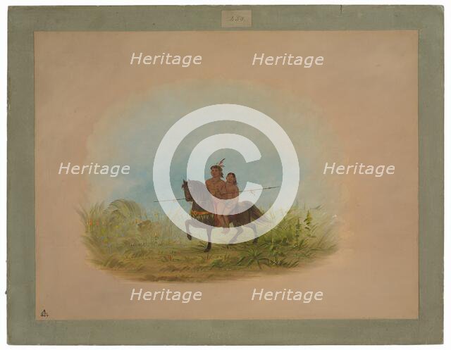 Bride and Groom on Horseback - Connibo, 1854/1869. Creator: George Catlin.