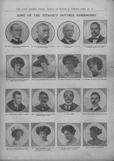 'Some of the Titanic's Notable Passengers', April 20, 1912. Creator: Unknown.