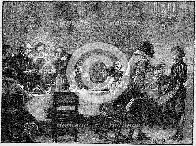 William Parker (Lord Monteagle), receiving letter of warning of the plot, 1605. Artist: Unknown