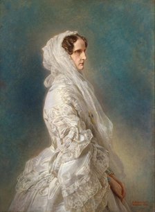 Portrait of Empress Alexandra Fyodorovna (Charlotte of Prussia), 1856. Creator: Winterhalter, Franz Xavier (1805-1873).
