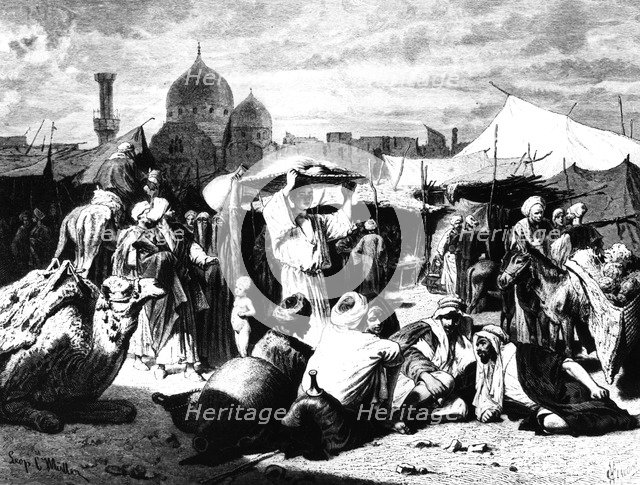 'Market at Dessouk, Egypt', 1880. Artist: Unknown