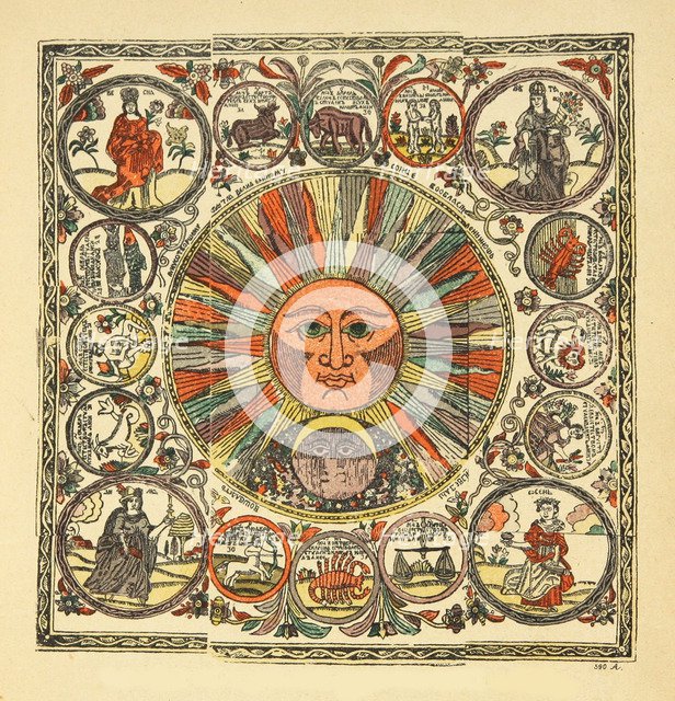 Sun and Zodiac, 19th century.