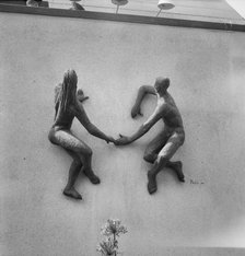 'The Sunbathers', sculpture by Laszlo Peri, Festival of Britain, South Bank, Lambeth, London, 1951. Artist: MW Parry.