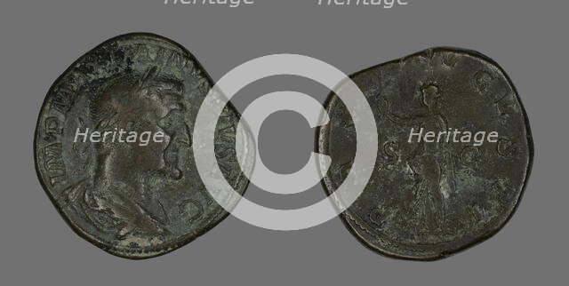 Sestertius (Coin) Portraying Emperor Maximinus, 235-236. Creator: Unknown.