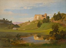 Italian Landscape with Wide Valley and Castle, c1842-1845. Creator: Eduard Wilhelm Pose.