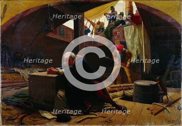 Christopher Columbus returned from America (Christopher Columbus in chains), 1863. Artist: Delleani, Lorenzo (1840-1908)