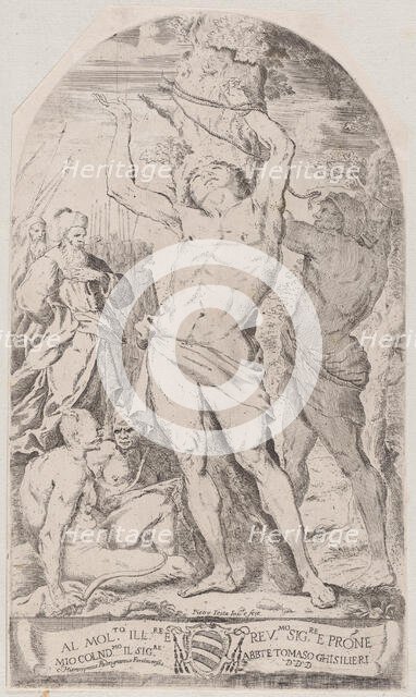 Saint Sebastian being tied to a tree, 1625-50. Creator: Girolamo Pedrignani.