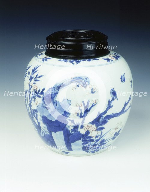 Blue and white ginger jar, early Kangxi period, Qing dynasty, China, 1662-1677. Artist: Unknown
