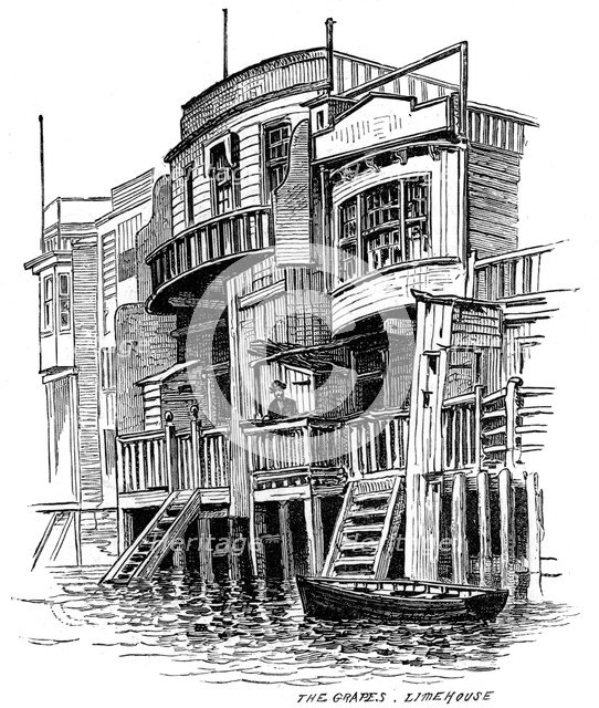 The Grapes public house, Limehouse, London, 1887. Artist: Unknown