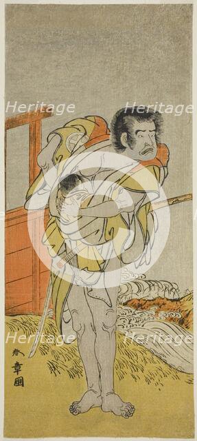 The Actor Otani Tomoemon I as Kasahari Hokkyo in the Play Kazoe Uta Ta Ue Soga..., c. 1776. Creator: Shunsho.