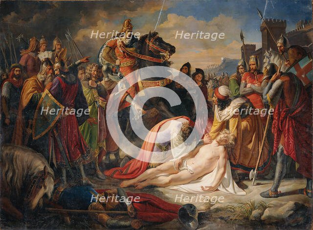 Charles I of Anjou over the body of Manfred after the Battle of Benevento on February 26, 1266, 1838 Creator: Rahl, Carl (1812-1865).