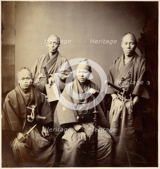 Portrait of the Satsuma Clan Envoys, 1863. Creator: Felice Beato.