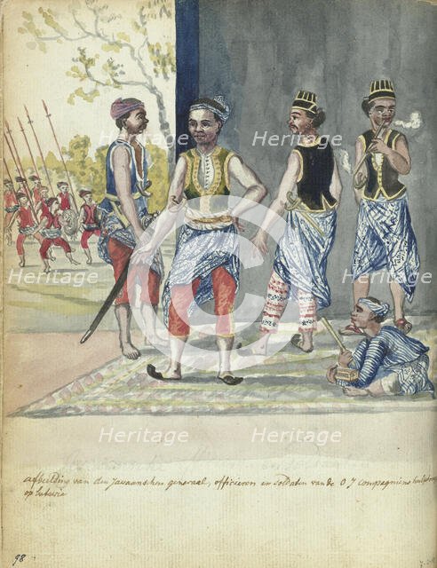 Javanese auxiliary troops of the Company, 1779-1785. Creator: Jan Brandes.